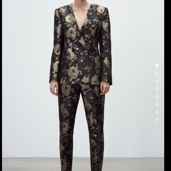 Zara golden jacquard Blazer - Picture 3 of 3